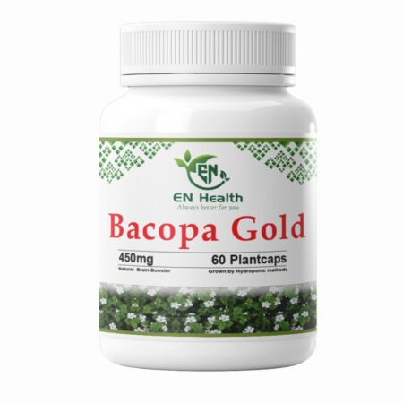 EN Bacopa Gold (60 Capsules) | Hydroponic Organic Bacopa Monnieri Leaf Powder | Memory, Focus & Cognitive Health | Brain Supplement for Men & Women