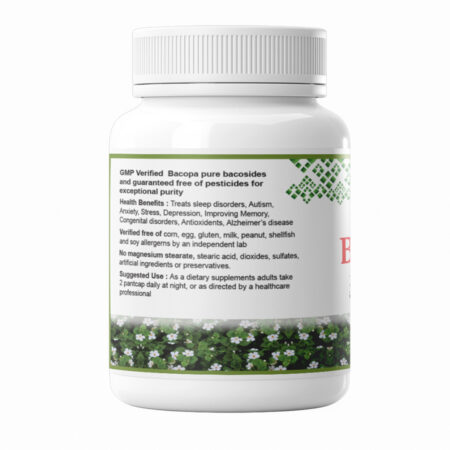 EN Bacopa Gold (60 Capsules) | Hydroponic Organic Bacopa Monnieri Leaf Powder | Memory, Focus & Cognitive Health | Brain Supplement for Men & Women
